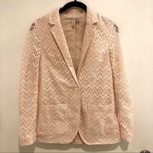 H&M Baby Pink Lace Blazer, size 2